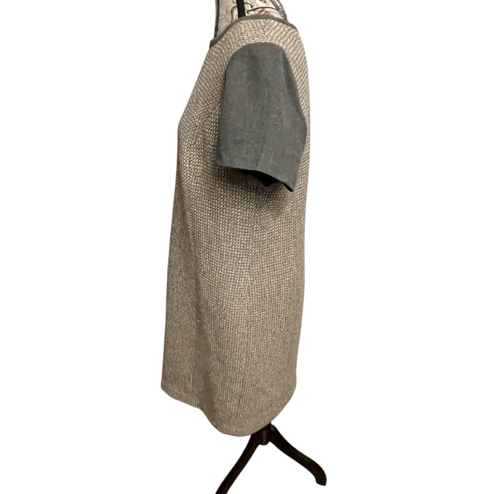 Talbots Gray and Tan Short Sleeve Tweed Dress - Picture 3 of 9